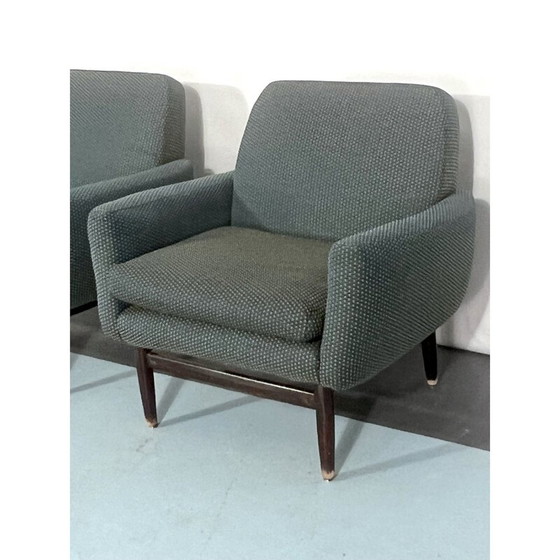 Image 1 of Paar Italiaanse mid-century houten fauteuils, jaren 1960