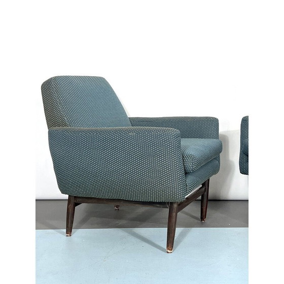 Image 1 of Paar Italiaanse mid-century houten fauteuils, jaren 1960