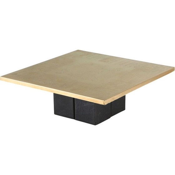 Image 1 of Vintage messing salontafel door Christian Heckscher, België 1970