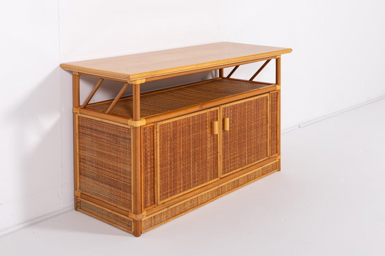 Image 1 of Bamboe/Rattan kabinet, Italië 1990