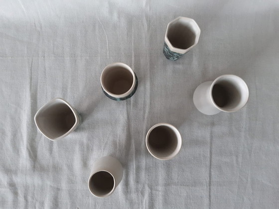 Image 1 of Set Van 6 Keramische “Multiculturele Thee- En Koffiekopjes” – Liane Castermans