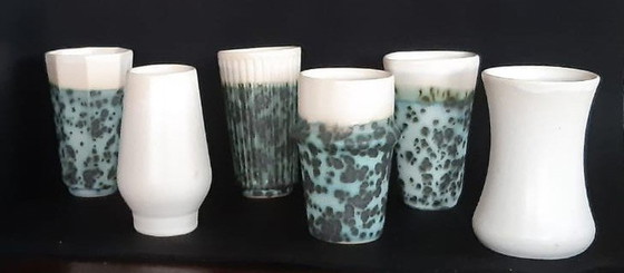 Image 1 of Set Van 6 Keramische “Multiculturele Thee- En Koffiekopjes” – Liane Castermans