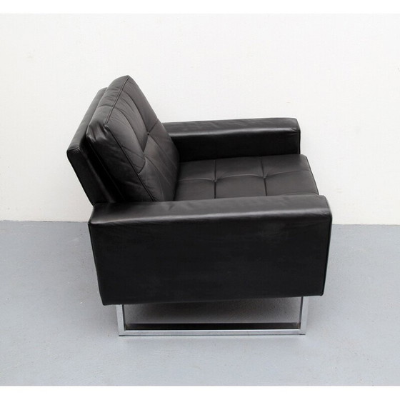 Image 1 of Vintage leren fauteuil op verchroomde poten, 1970
