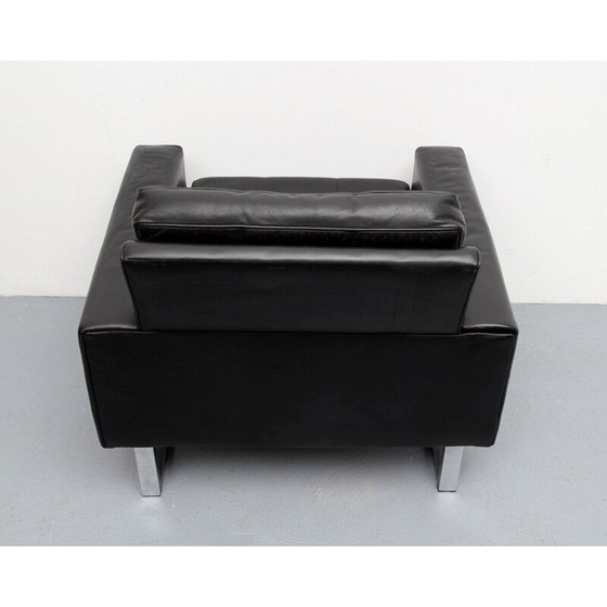 Image 1 of Vintage leren fauteuil op verchroomde poten, 1970