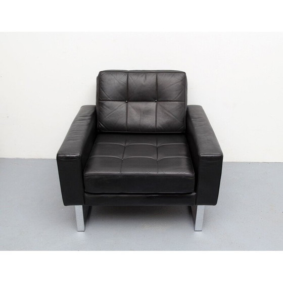Image 1 of Vintage leren fauteuil op verchroomde poten, 1970