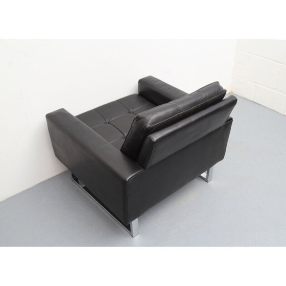 Image 1 of Vintage leren fauteuil op verchroomde poten, 1970