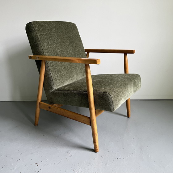 Image 1 of Vintage Clubfauteuil Model B-7727 uit 1970S In Nieuwe Olijfgroene Stof