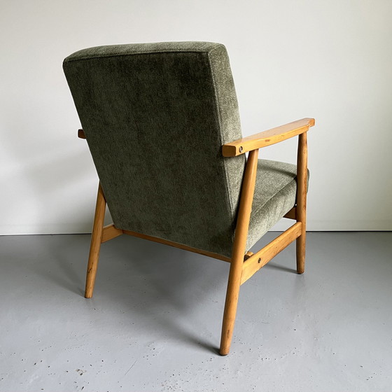 Image 1 of Vintage Clubfauteuil Model B-7727 uit 1970S In Nieuwe Olijfgroene Stof