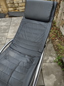 Postmoderne Duitse chaise longue van zwart leer en chroom