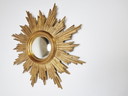 Vintage grote gouden sunburst spiegel