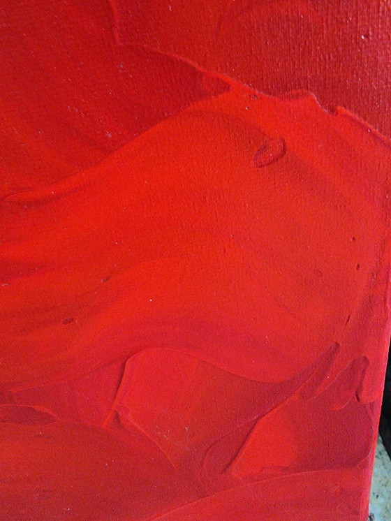 Image 1 of Frances Eckhardt Abstract rood schilderij