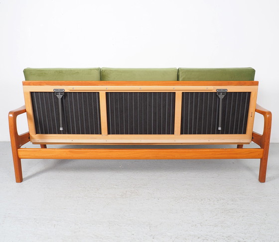 Image 1 of Juul Kristensen teak daybed groen velours, 1960s