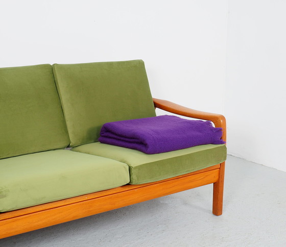 Image 1 of Juul Kristensen teak daybed groen velours, 1960s