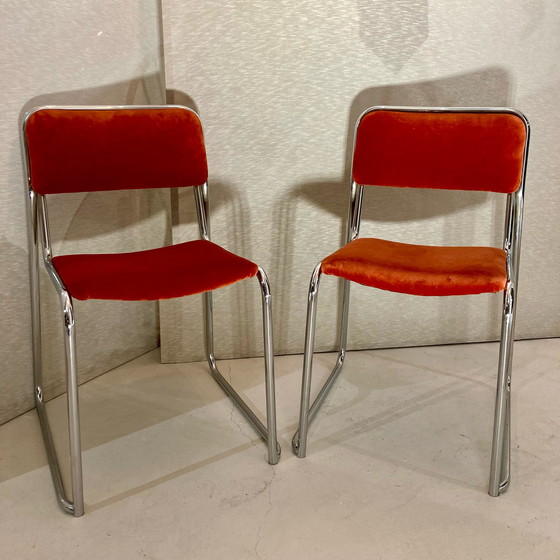 Image 1 of 2x Vintage Buisframe Stoelen, set