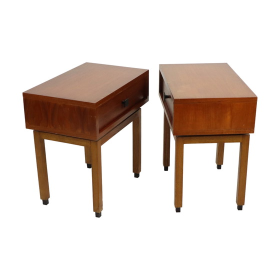 Image 1 of Vintage Teakhouten Nachtkastjes 