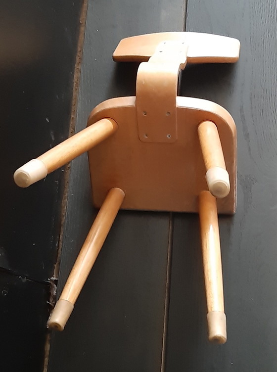 Image 1 of Schilte houten kinderstoeltje vintage jaren 60