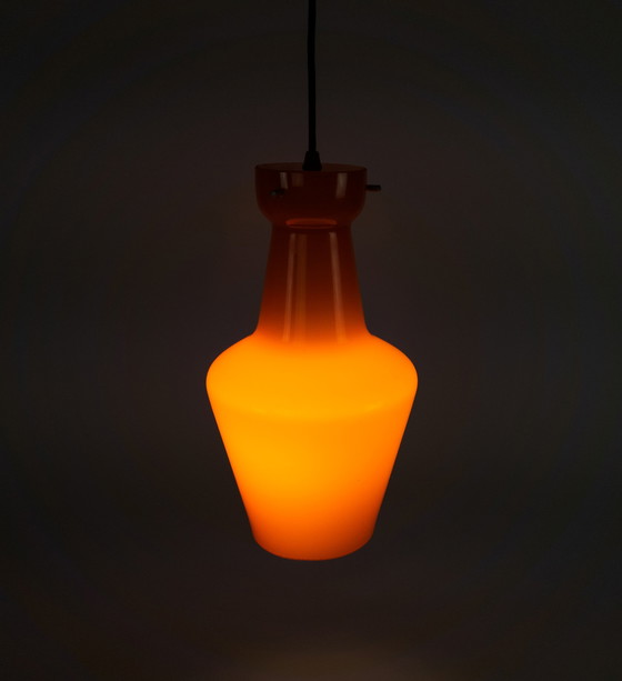 Image 1 of Targetti Sankey - Made in Italy - opaalglas - oranje - hanglamp - 1960's