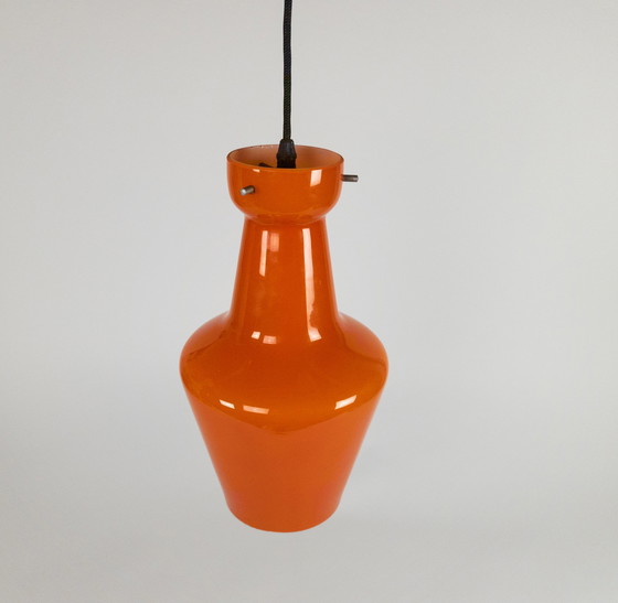 Image 1 of Targetti Sankey - Made in Italy - opaalglas - oranje - hanglamp - 1960's