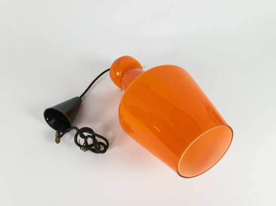 Image 1 of Targetti Sankey - Made in Italy - opaalglas - oranje - hanglamp - 1960's