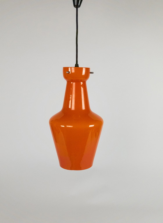 Image 1 of Targetti Sankey - Made in Italy - opaalglas - oranje - hanglamp - 1960's