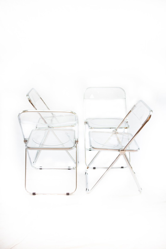 Image 1 of 4x Castelli Giancarlo Piretti Heldere Plia stoelen