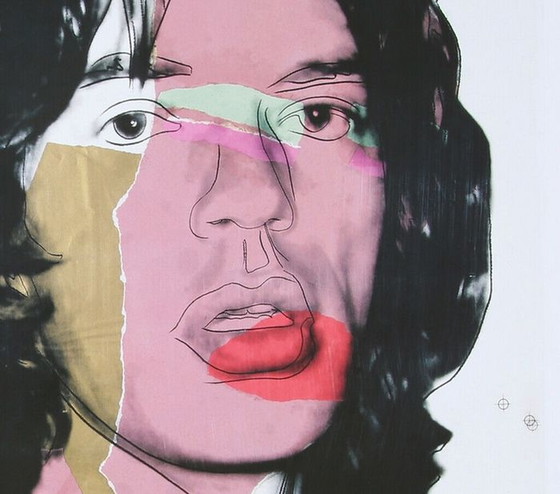 Image 1 of Andy Warhol- Mick Jagger. Kleurenoffset-litho   MET CERTIFICAAT!!!