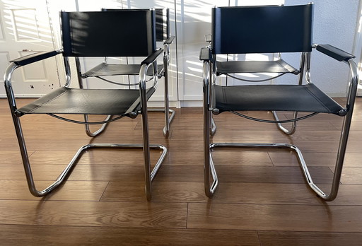 4x Vintage buisframe stoel