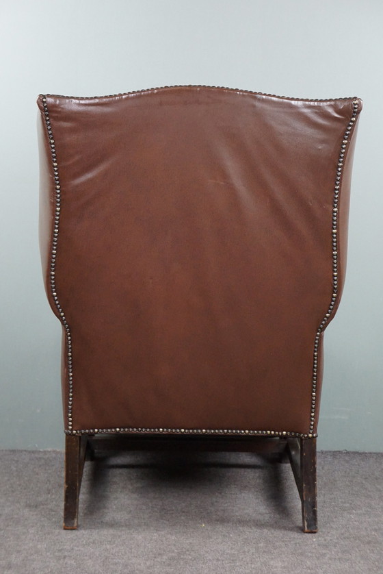 Image 1 of Klassieke leren oorfauteuil