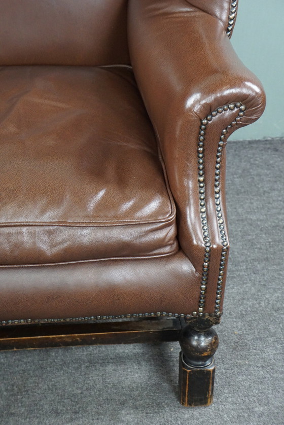 Image 1 of Klassieke leren oorfauteuil