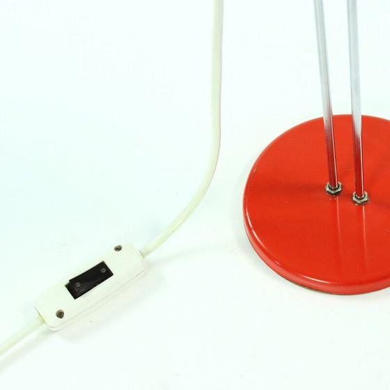 Image 1 of Vintage rood gelakte metalen tafellamp van Josef Hurka voor Lidokov, Tsjecho-Slowakije 1960