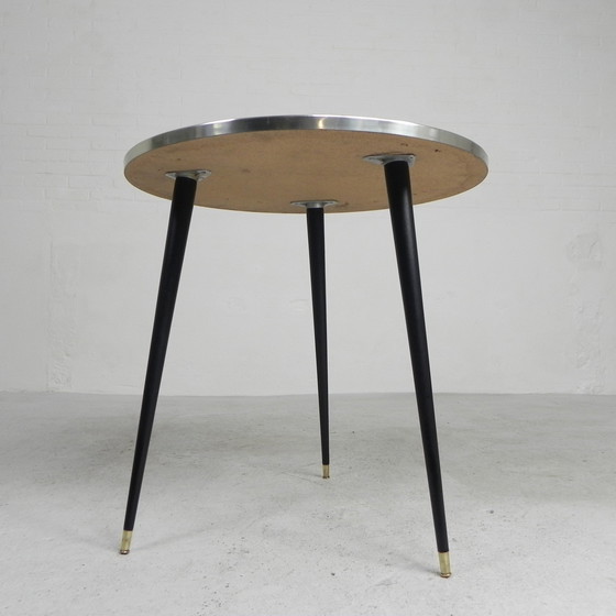 Image 1 of Ronde Tegeltafel Met Mozaiek, Eettafel, Keukentafel, Jaren 50