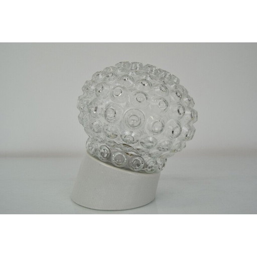 Vintage wandlamp van glas en keramiek, Tsjecho-Slowakije 1960