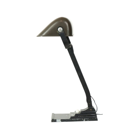 Image 1 of Art Deco Bureaulamp Notarislamp Erpe Model 52 Smeedijzer Bakeliet