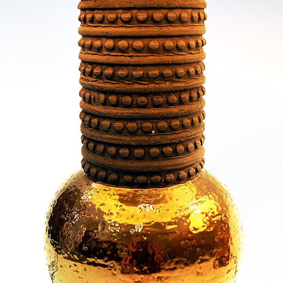 Image 1 of Paar vintage keramiek en koperen tafellampen voor Bergboms, Italië 1960