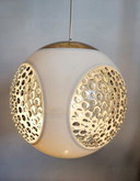 Space age hanglamp, Bug eye, Massive, wit, België, jaren 1970