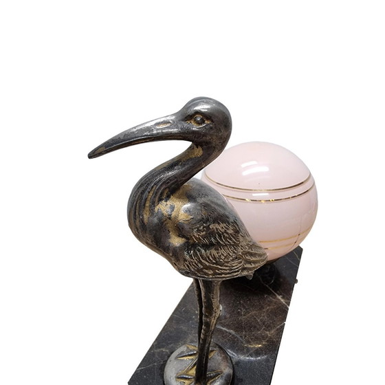 Image 1 of Art Deco Lamp Met Een Reiger