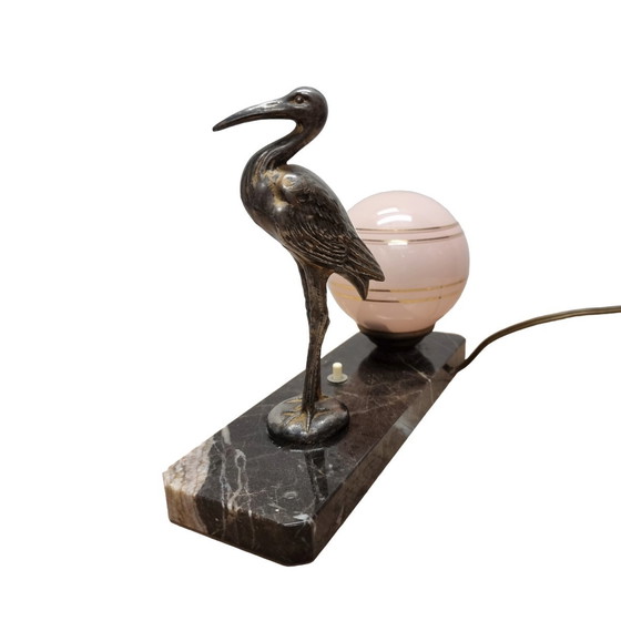 Image 1 of Art Deco Lamp Met Een Reiger