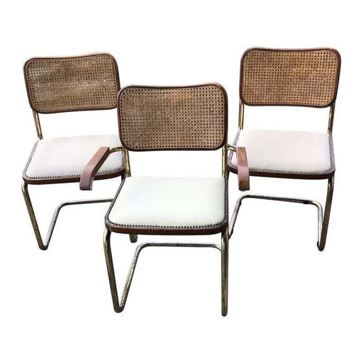 Set van 3 vintage Cesca stoelen van Marcel Breuer, Italië, 1970