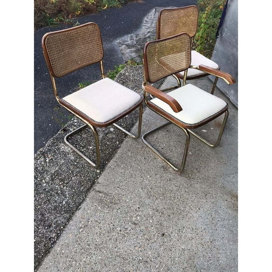 Image 1 of Set van 3 vintage Cesca stoelen van Marcel Breuer, Italië, 1970