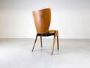 Set van 6 stoelen Mid Century beuken vintage stapelbare stoel