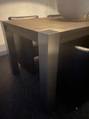 Eettafel Cross Mc Glan eikenblad met Rvs poten