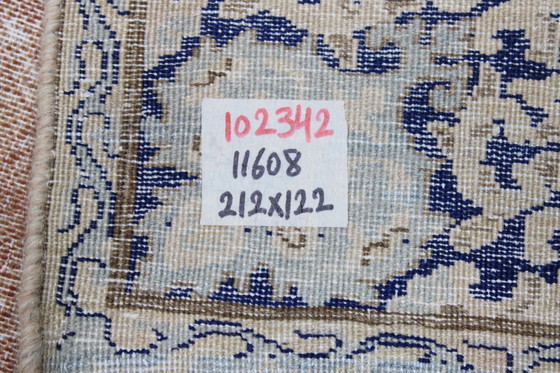 Image 1 of Origineel handgeknoopt Perzisch Tapijt Vintage Art Modern Kirman 212 X 122 Cm Top Conditie