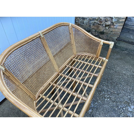 Image 1 of Vintage rotan en rieten woonkamer set, 1970