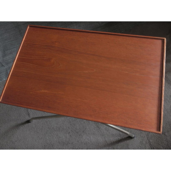 Image 1 of Vintage wijntafel van teakhout en aluminium, Denemarken 1960