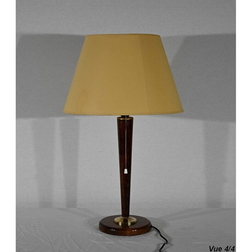 Vintage mahonie en messing lamp van Mazda, 1950