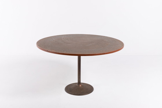 Image 1 of Skandinavisch Modern tafel met koper ingelegd uit de jaren 60