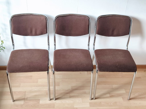 3x Bulo Retro chroom stoelen