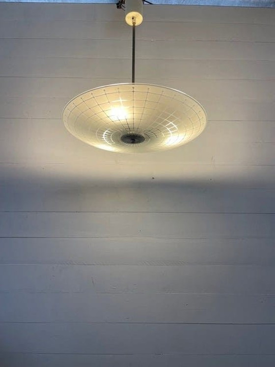 Image 1 of Vintage glazen hanglamp spinnenweb ontwerp Tsjechisch 1960 van Napako