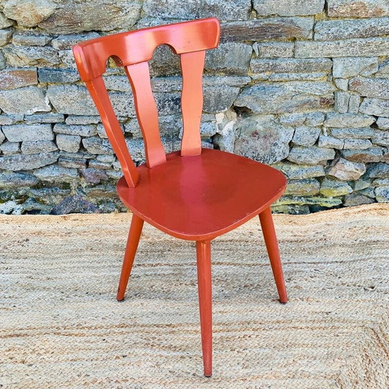 Image 1 of Set van 4 vintage stoelen van hout, metaal en kunststof