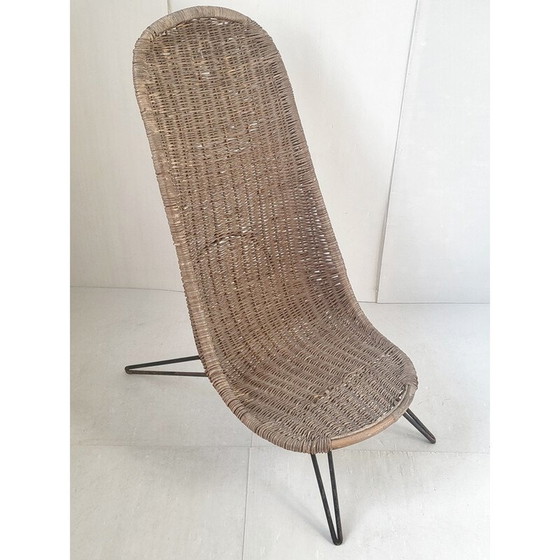 Image 1 of Vintage fauteuil in rotan en staal, 1950
